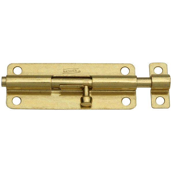 National Hardware 5 in. L Brass-Plated Steel Barrel Bolt N151-761